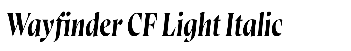 Wayfinder CF Light Italic